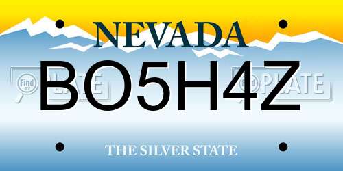 BO5H4Z Nevada License Plate