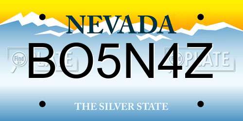 BO5N4Z Nevada License Plate
