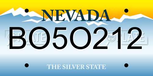 BO5O212 Nevada License Plate
