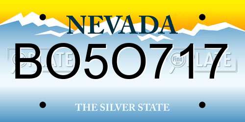BO5O717 Nevada License Plate