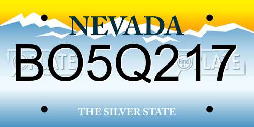 BO5Q217 Nevada License Plate