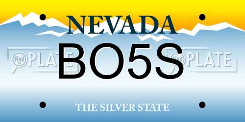 BO5S Nevada License Plate