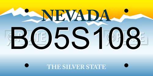 BO5S108 Nevada License Plate