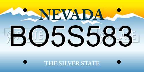 BO5S583 Nevada License Plate