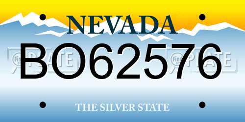 BO62576 Nevada License Plate