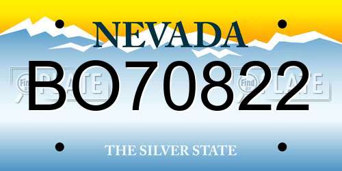 BO70822 Nevada License Plate