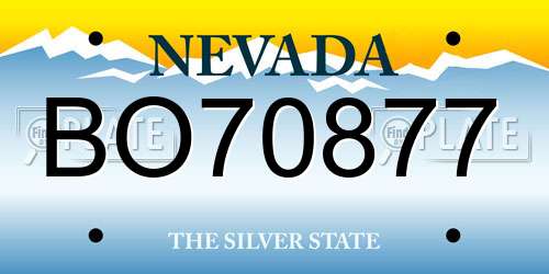 BO70877 Nevada License Plate