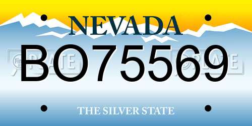 BO75569 Nevada License Plate
