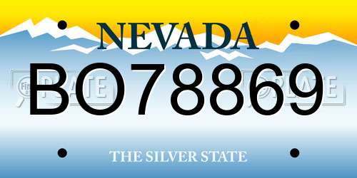 BO78869 Nevada License Plate