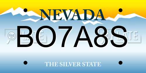 BO7A8S Nevada License Plate