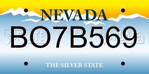 BO7B569 Nevada License Plate