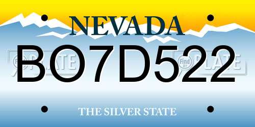 BO7D522 Nevada License Plate