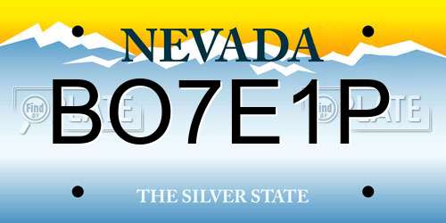 BO7E1P Nevada License Plate