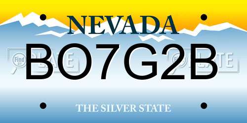 BO7G2B Nevada License Plate