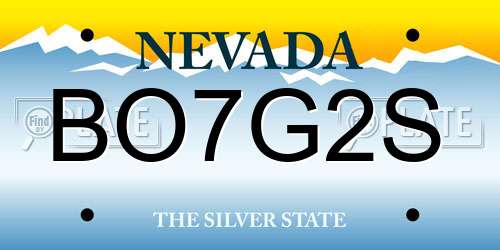 BO7G2S Nevada License Plate