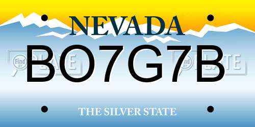 BO7G7B Nevada License Plate