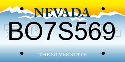 BO7S569 Nevada License Plate