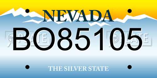 BO85105 Nevada License Plate