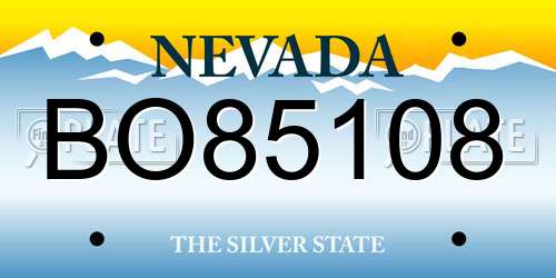 BO85108 Nevada License Plate