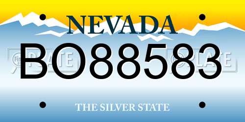 BO88583 Nevada License Plate