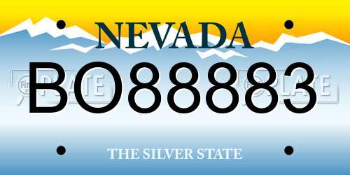 BO88883 Nevada License Plate