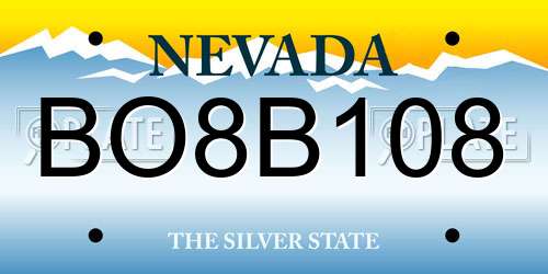 BO8B108 Nevada License Plate