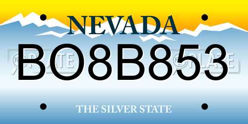 BO8B853 Nevada License Plate
