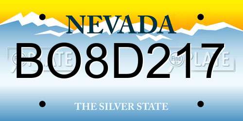 BO8D217 Nevada License Plate