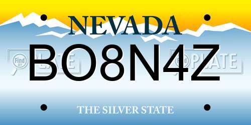 BO8N4Z Nevada License Plate