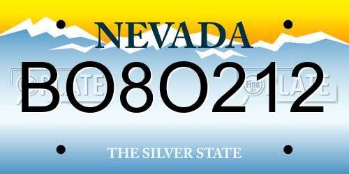 BO8O212 Nevada License Plate