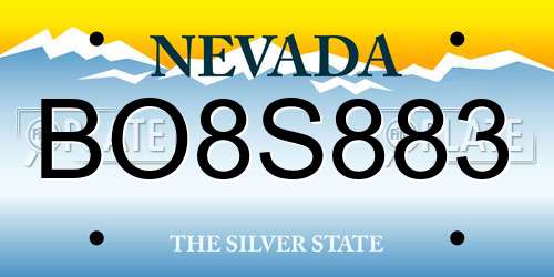 BO8S883 Nevada License Plate