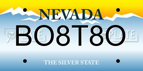 BO8T8O Nevada License Plate
