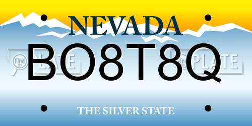 BO8T8Q Nevada License Plate