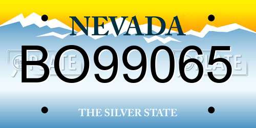 BO99065 Nevada License Plate