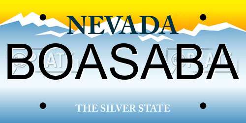 BOASABA Nevada License Plate