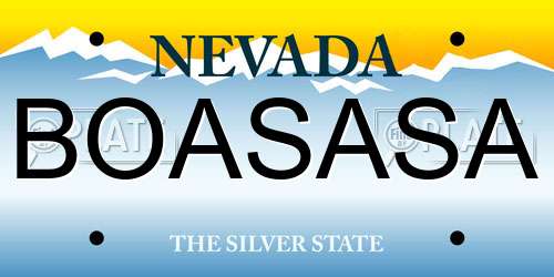 BOASASA Nevada License Plate