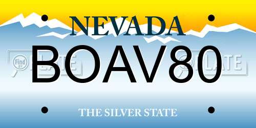 BOAV80 Nevada License Plate