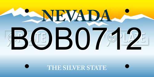 BOB0712 Nevada License Plate