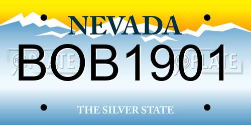 BOB1901 Nevada License Plate
