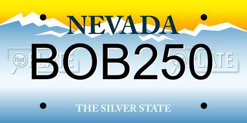 BOB250 Nevada License Plate