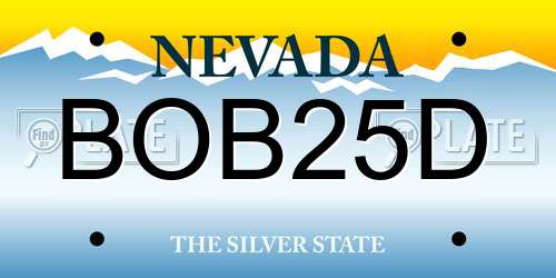 BOB25D Nevada License Plate