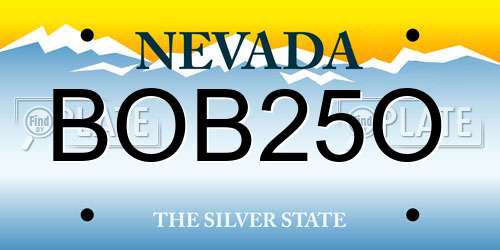 BOB25O Nevada License Plate