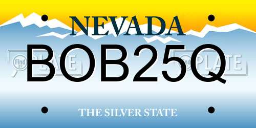 BOB25Q Nevada License Plate