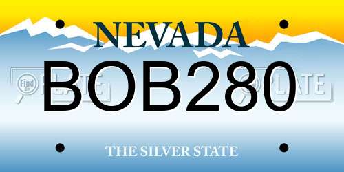 BOB280 Nevada License Plate