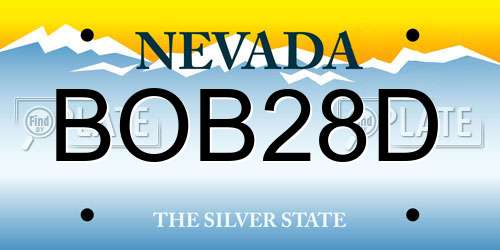 BOB28D Nevada License Plate