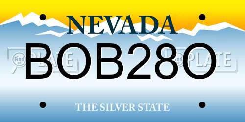 BOB28O Nevada License Plate