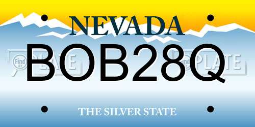 BOB28Q Nevada License Plate