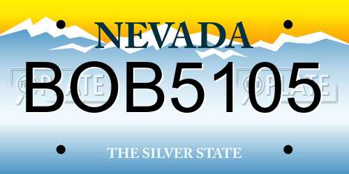 BOB5105 Nevada License Plate