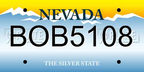 BOB5108 Nevada License Plate