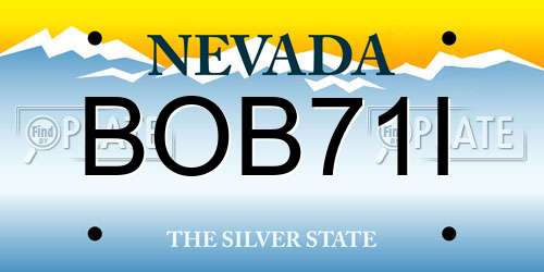 BOB71I Nevada License Plate